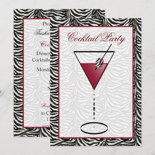 Snazzy Cocktail party Uitnodiging (Voorkant / Achterkant)