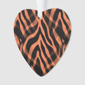 Snazzy Coral Zebra Stripes Print Ornament (voorkant)