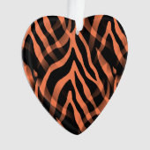 Snazzy Coral Zebra Stripes Print Ornament (voorkant)