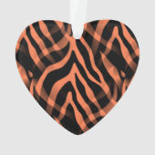 Snazzy Coral Zebra Stripes Print Ornament (achterkant)