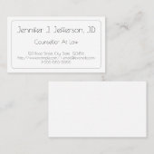 Snazzy Counselor bij Law Visitekaartje (Voorkant / Achterkant)