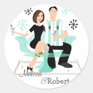 Snazzy Couple Ronde Sticker