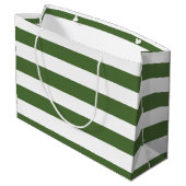 Snazzy Deep Green Monogram met vetstrepen Large Cadeautasje (Achterkant Gekanteld)