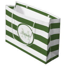 Snazzy Deep Green Monogram met vetstrepen