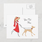 Snazzy Dog Walker Briefkaart (Voorkant / Achterkant)