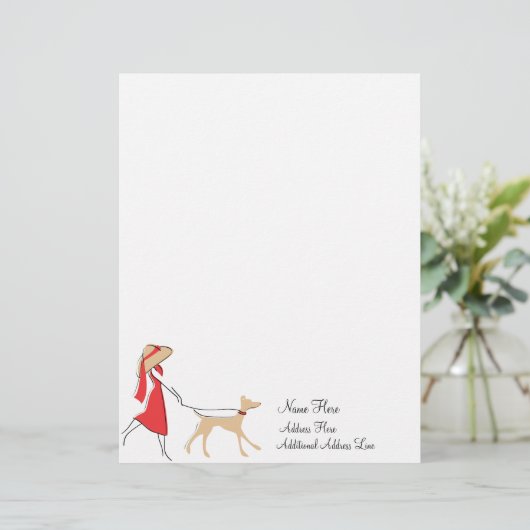 Snazzy Dog Walker Custom Briefhoofd (Staand voorkant)