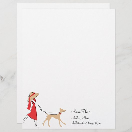 Snazzy Dog Walker Custom Briefhoofd (Voorkant / Achterkant)