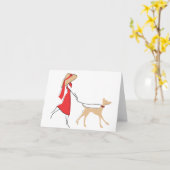 Snazzy Dog Walker Kaart (Gele Bloem)