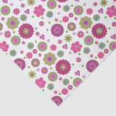 Snazzy Flower Pattern on White Tissuepapier (Detail)