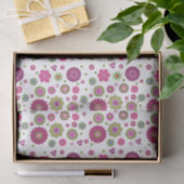 Snazzy Flower Pattern on White Tissuepapier (Geschenk)