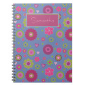 Snazzy Hippy Flower Pattern Personalized Notitieboek (Voorkant)