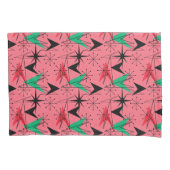 Snazzy Mid-Century Modern Sinaasappel Aqua Atomic Kussensloop (Voorkant)