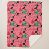 Snazzy Mid-Century Modern Sinaasappel Aqua Atomic Sherpa Deken (Voorkant)