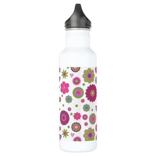 Snazzy Paars en Green Flower Pattern on White Waterfles (Links)