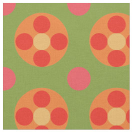 Snazzy Retro Rood Veld Poppies Patroon Fabric Stof
