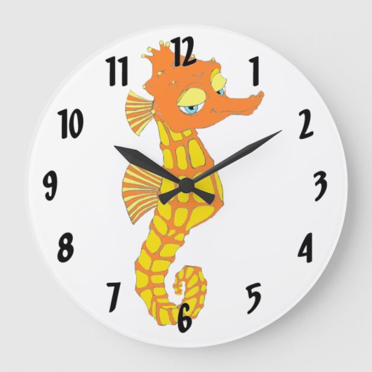 Snazzy Seahorse Grote Klok (Voorkant)