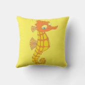 Snazzy Seahorse Square Pillow Kussen (Achterkant)