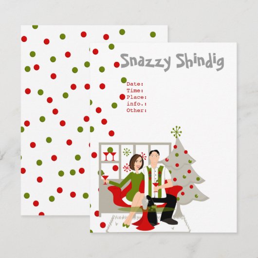 Snazzy Shindig Kerstmis Kaart (Voorkant / Achterkant)