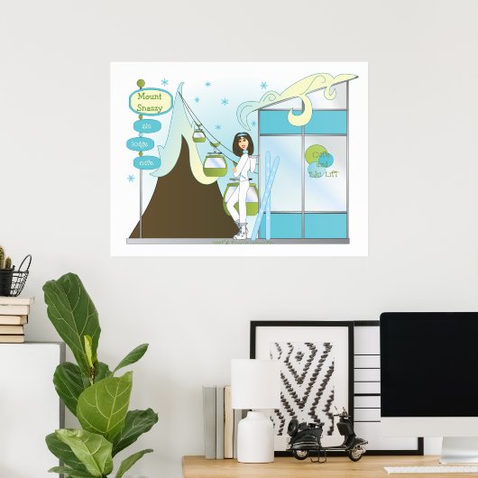 Snazzy Ski Lodge Poster (Thuiskantoor)