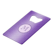 Snazzy Sophisticated Paars Custom Monogram Creditkaart Flessenopener (Voorkant Gekanteld)