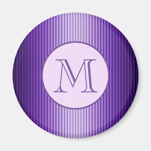 Snazzy Sophisticates Paarse Glow Stripes Custom Magneet (Voorkant)