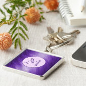 Snazzy Sophisticates Paarse Glow Stripes Custom Sleutelhanger (Zijkant)