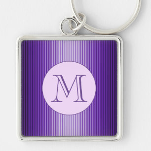 Snazzy Sophisticates Paarse Glow Stripes Custom Sleutelhanger