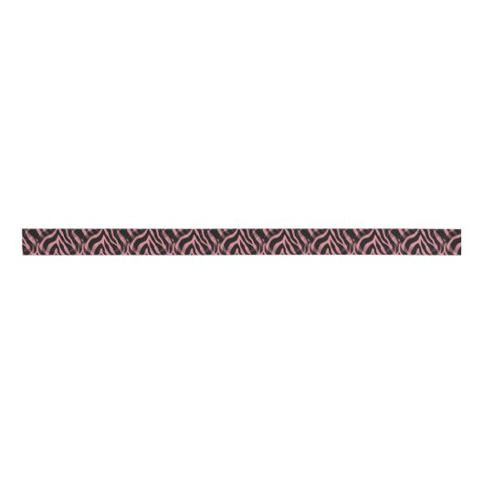 Snazzy Strawberry Pink Zebra Stripes Print Grosgrain Lint (Voorkant)