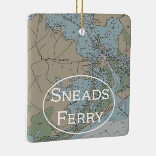 Sneads Ferry NC Chart Keramisch Ornament (Rechts)
