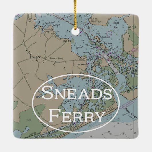 Sneads Ferry NC Chart Keramisch Ornament (Achterkant)