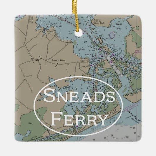 Sneads Ferry NC Chart Keramisch Ornament (Voorkant)
