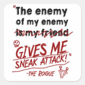 Sneak Attack Vierkante Sticker (Voorkant)