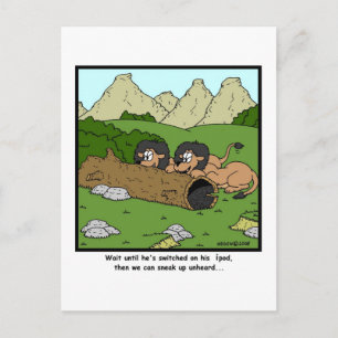 Sneak omhoog ongehoord: Lion Cartoon Briefkaart