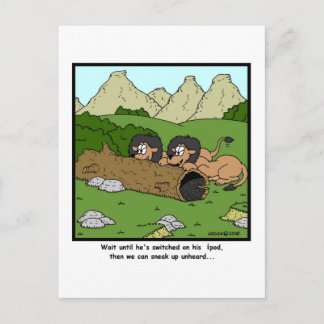 Sneak omhoog ongehoord: Lion Cartoon Briefkaart