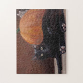 "Sneak Peek" zwarte kat Halloween art Puzzle Legpuzzel (Verticaal)