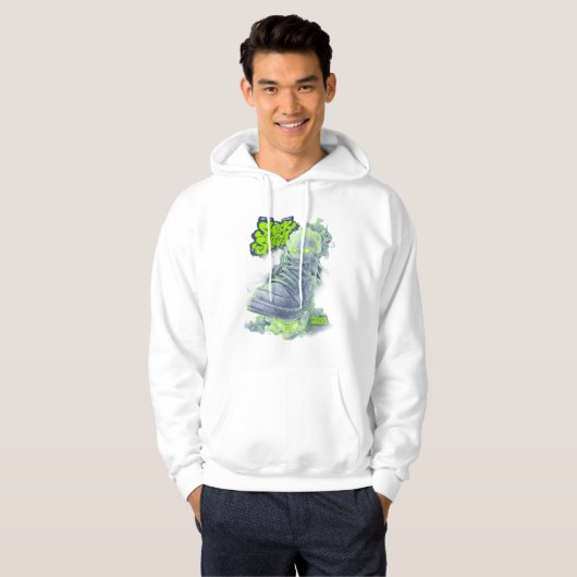 Sneak Skest Ghost Shoe – Neon Green Streetwear Art Hoodie (Voorkant volledig)