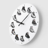 Sneaker Acrylic Wall Clock (Black / White) Grote Klok (Hoek)