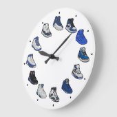 Sneaker Acrylwandklok (wit / blauw) Grote Klok (Hoek)
