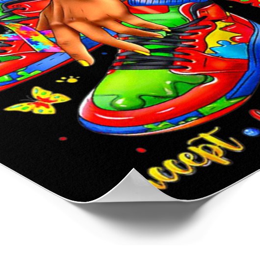 Sneaker Autisme Accepteer Liefde Begrijp Autisme B Poster (Hoek)