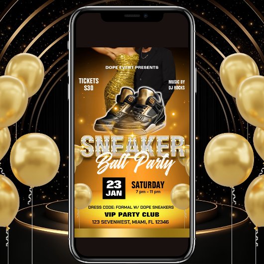 Sneaker Bal Feest Flyer Uitnodiging