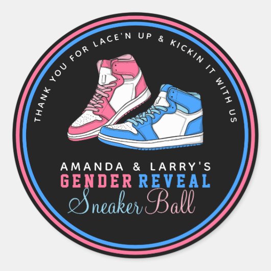 Sneaker Bal Geslacht Reveal Ronde Sticker (Voorkant)