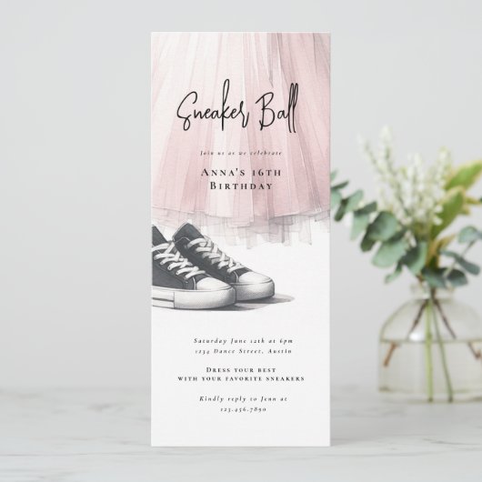 Sneaker Bal Verjaardag Online Kaart (Staand voorkant)