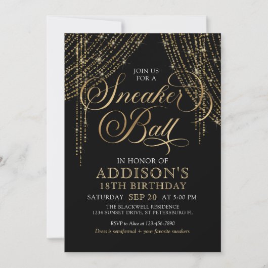 Sneaker Bal Verjaardagsuitnodiging Kaart (Voorkant)