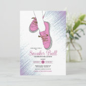 Sneaker Ball Birthday Party Invitation Kaart (Staand voorkant)