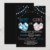 Sneaker Ball Geslacht Blauw of Roze Sneaker Kaart (Voorkant / Achterkant)