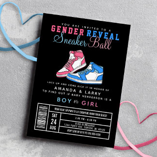 Sneaker Ball Geslacht Blauw of Roze Sneaker Kaart