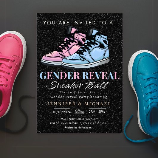 Sneaker Ball Geslacht Onthullen Blauw of Roze Kaart