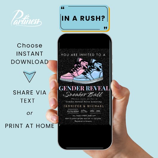 Sneaker Ball Geslacht Onthullen Blauw of Roze Kaart