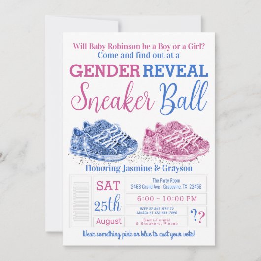 Sneaker Ball Geslacht Onthullen Douche Kaart (Voorkant)