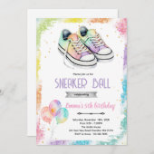 Sneaker ball girl party invite kaart (Voorkant / Achterkant)
